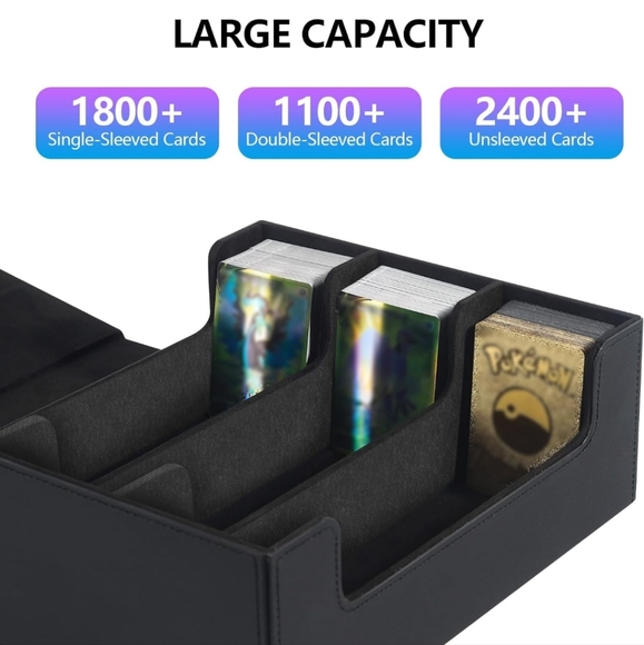 Leather Trading Card Storage Box  - Picture 2 of 8